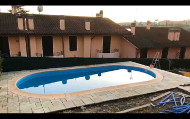 un'altra fotografia della piscina completata da green garden a Pesaro